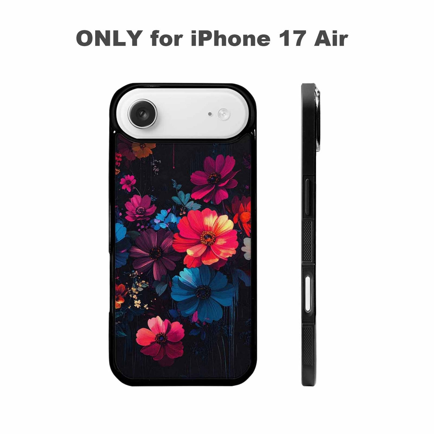 iPhone 17 Air Case — Shadowy Glitch Floral Pattern Hundreds Floral, Custom Designed Case Cover