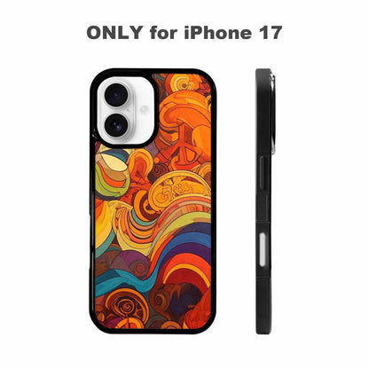iPhone 17 Case — Small Groovy Peace Sign Original Art, Custom Made Phone Cover