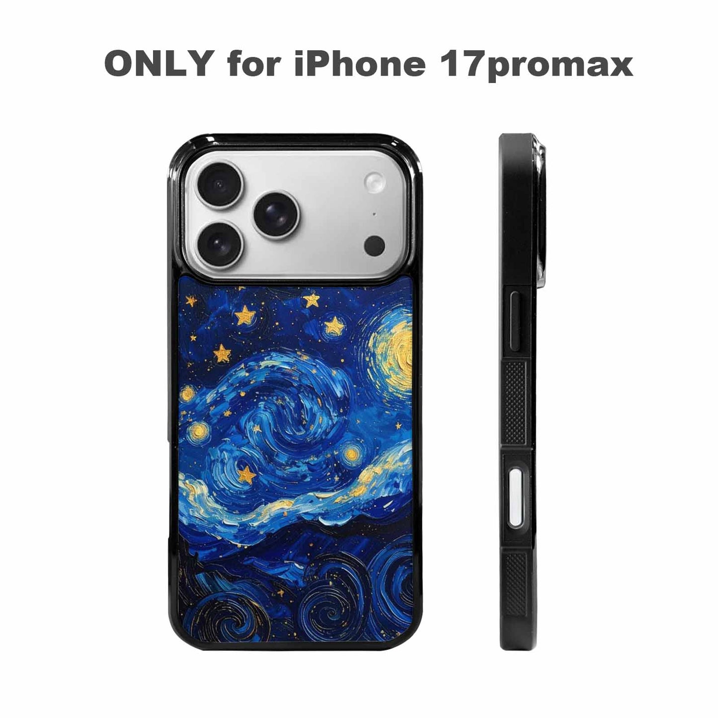 iPhone 17 Pro Max Case — Swirling Deep Blue Night Galaxy Space, Custom Art Phone Cover