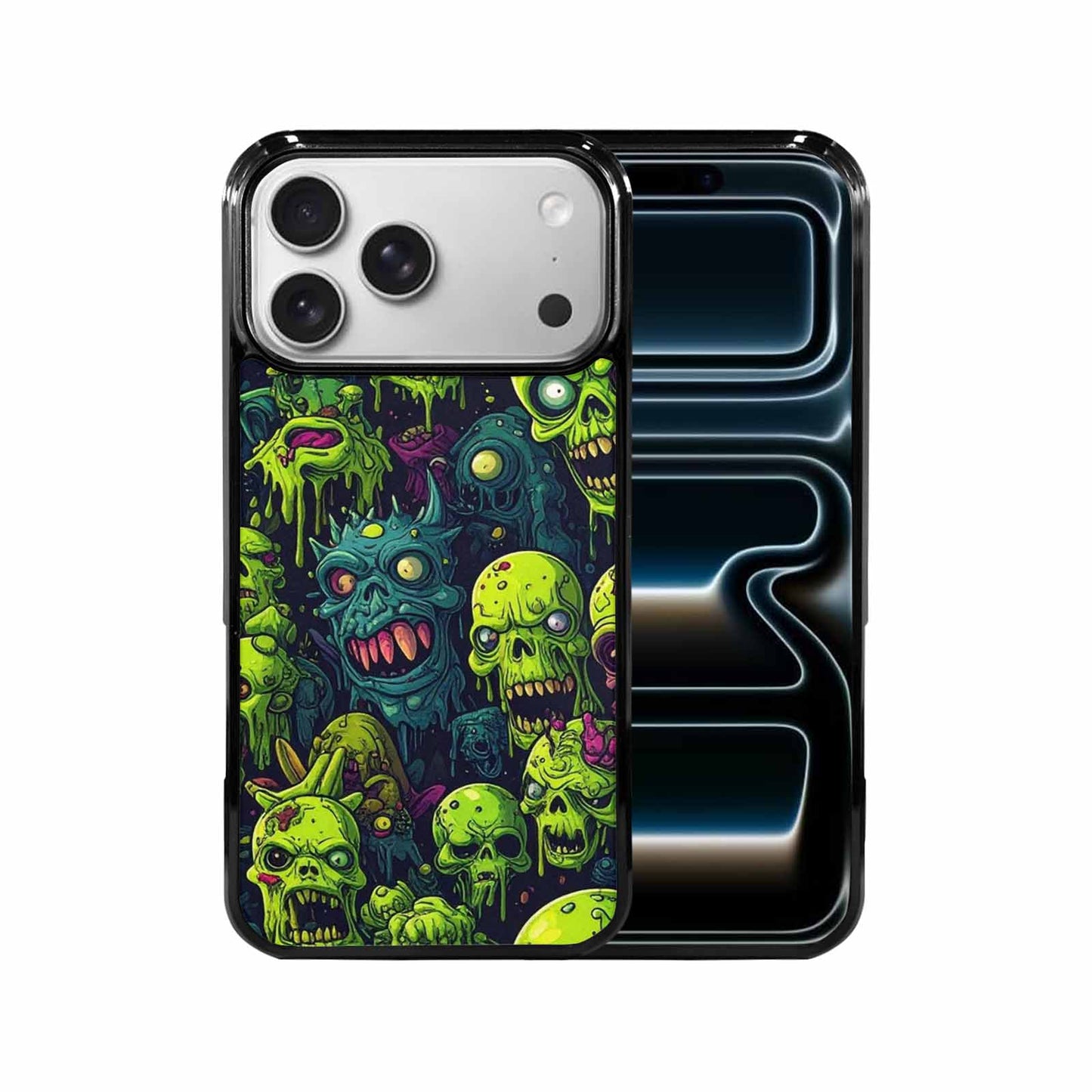 iPhone 17 Pro Max Case — Toxic Radioactive Creature Pattern Original Art, Original Design Phone Case