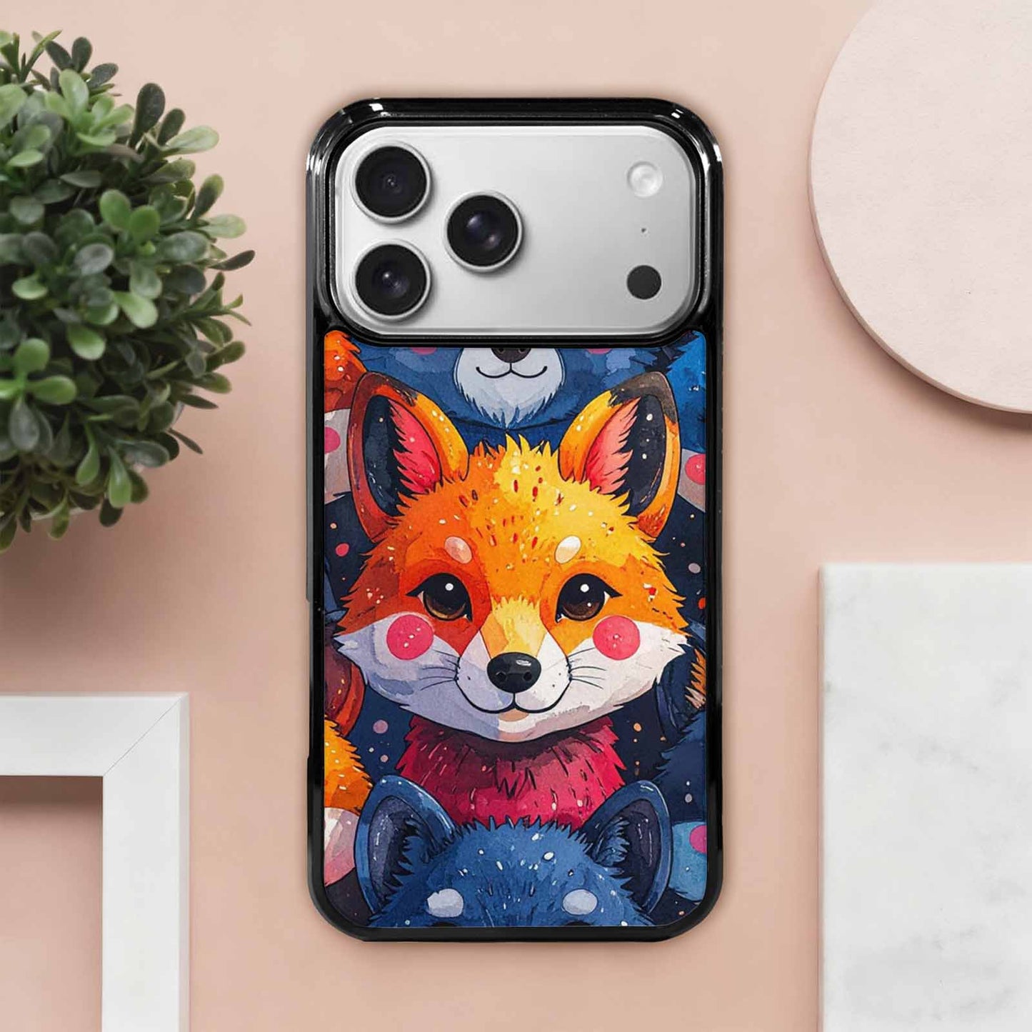 iPhone 17 Pro Max Case — Watercolor Kawaii Fox Watercolor Abstract, Personalized Phone Case