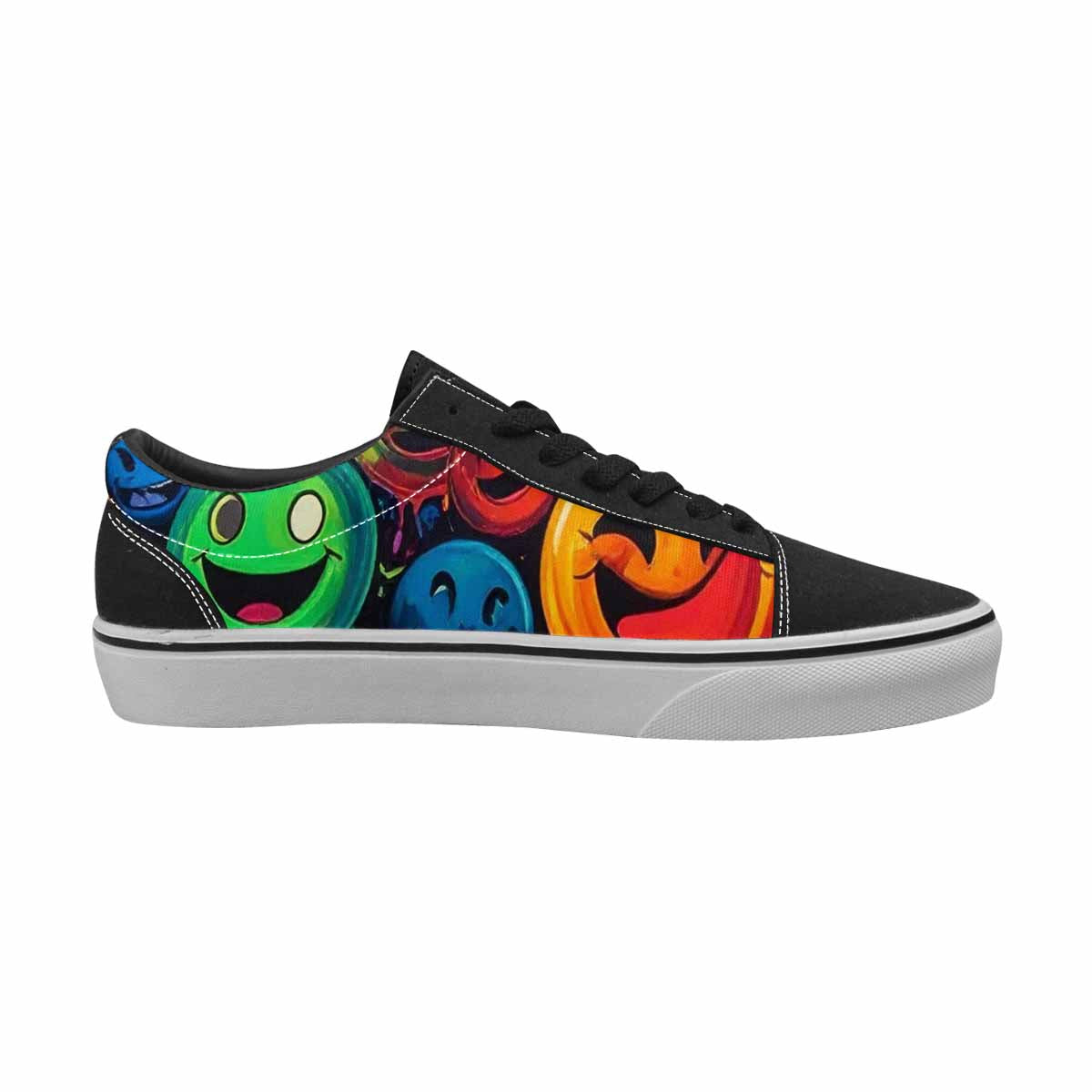 WOMEN'S Smiley Faces × Glow Lace-Up Canvas Surreal Custom Shoes