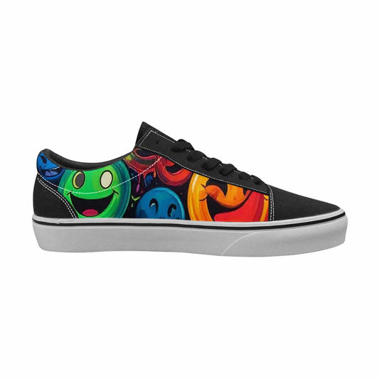 WOMEN'S Smiley Faces × Glow Lace-Up Canvas Surreal Custom Shoes