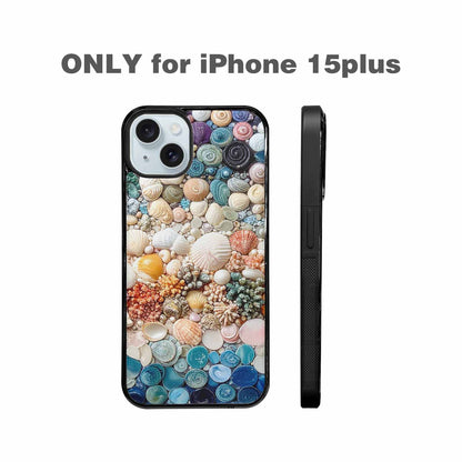 iPhone 15 Plus Case — Seashell Collage Seashell Collage Pattern Hundreds, Custom Printed Phone Case