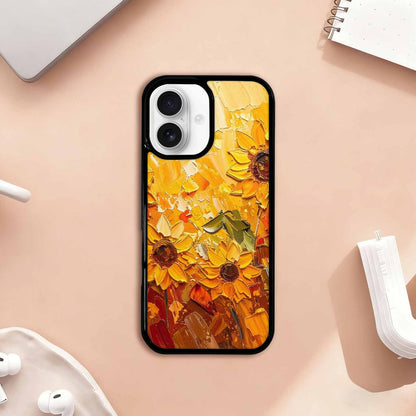 iPhone 17 Case — Impressionist Sunflower Brushstroke Pattern Floral, Custom Art Phone Cover