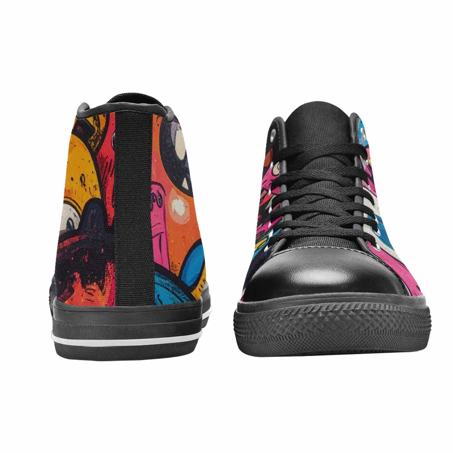 MEN'S Goofy Cartoon Monster High Top Canvas Neon Fantasy Custom Sneakers