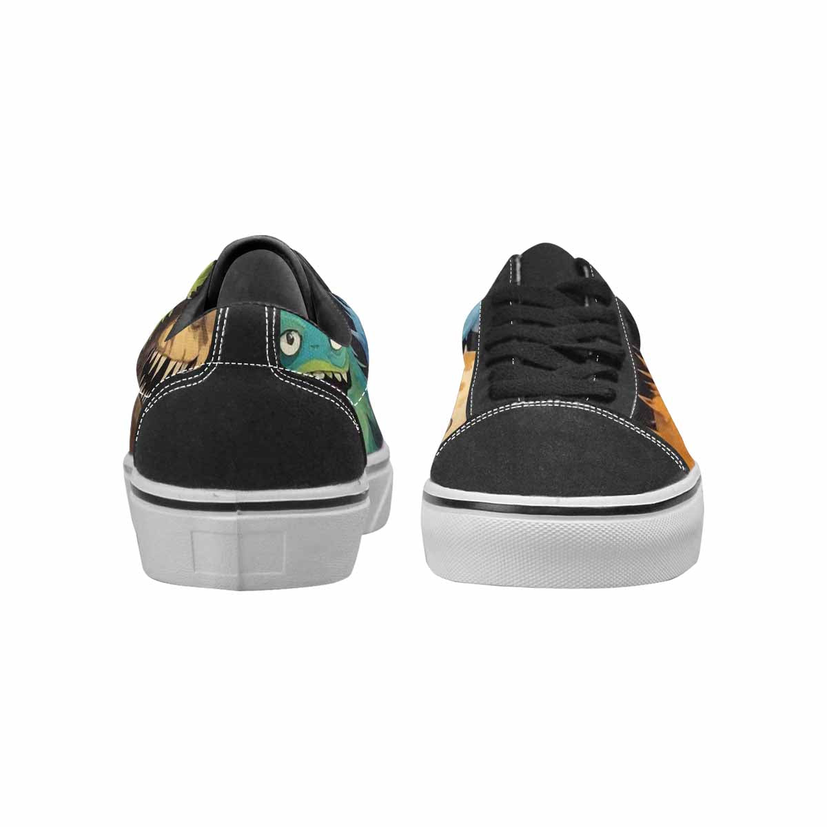 WOMEN'S Monsters  Camo Monsters Lace-Up Canvas Melting Art Sneakers