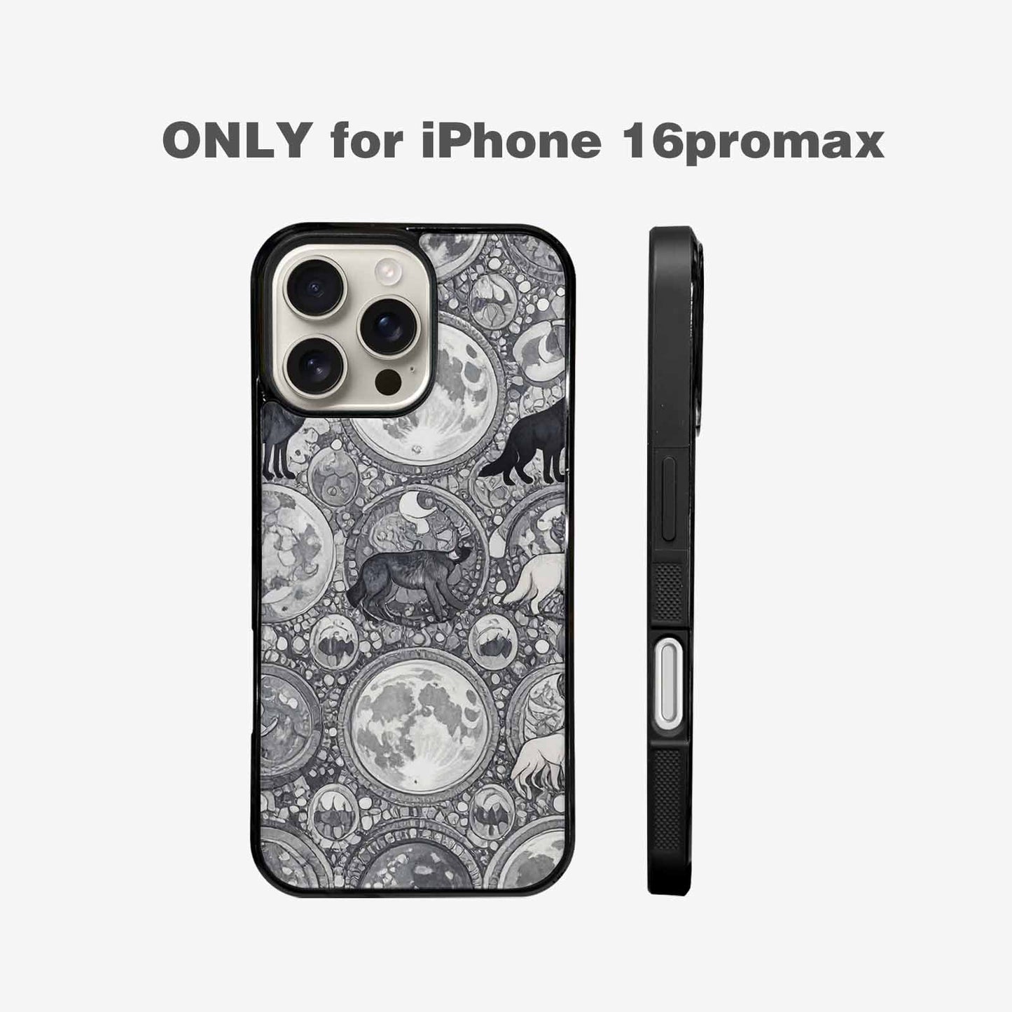 iPhone 16 Pro Max Case — Wolves Everywhere Collage Overlap Small Wolf, Custom Art Phone Cover