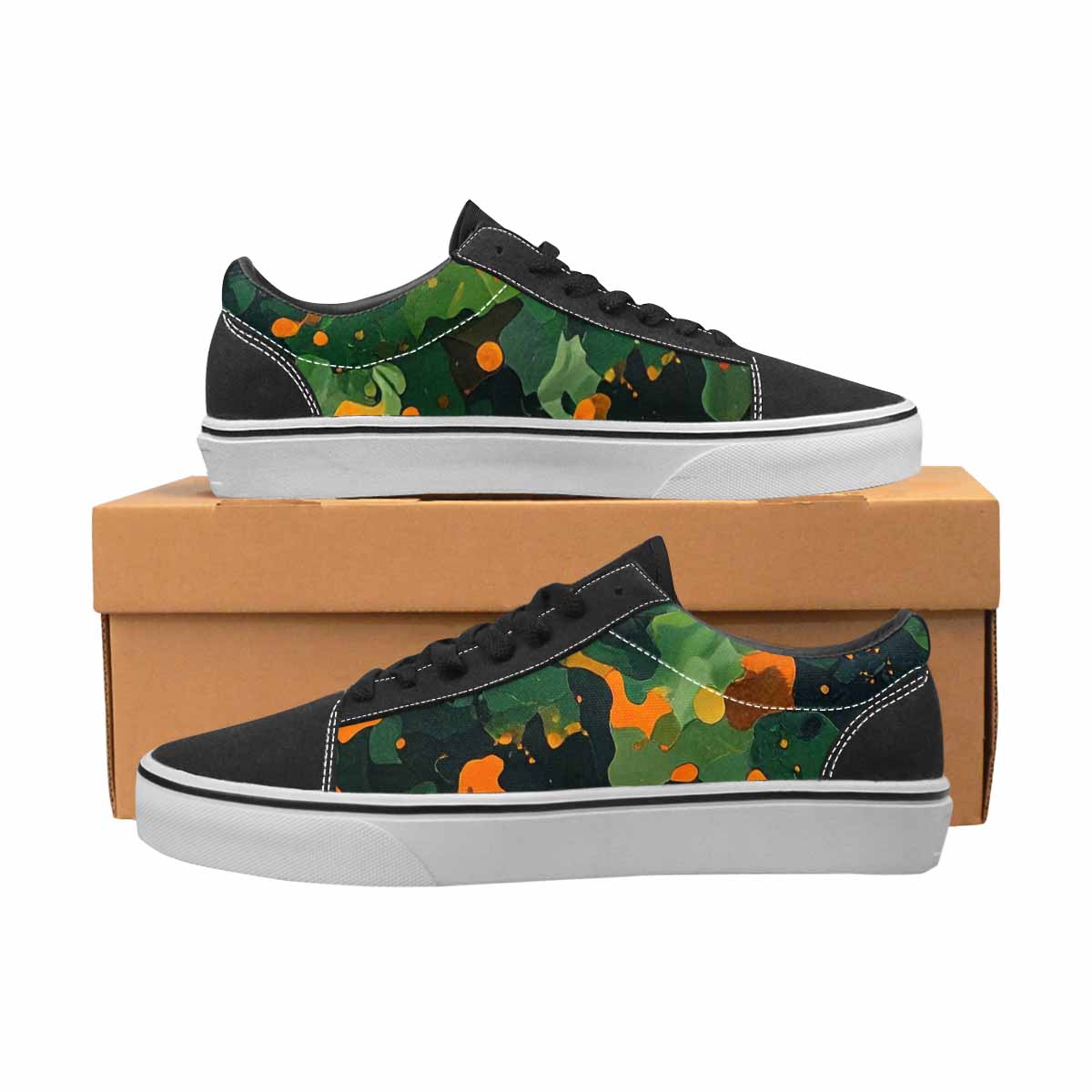 MEN'S Military Camouflage Blotch Canvas Lace-Up Dark Academia Custom Shoes
