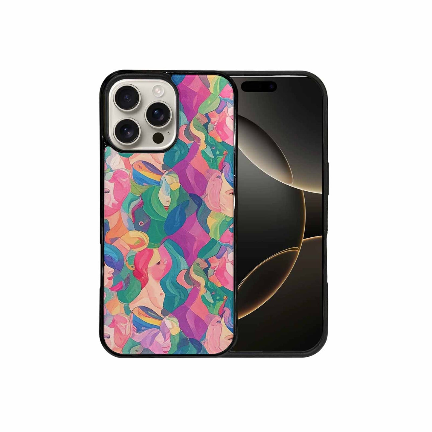 iPhone 16 Pro Max Case — Polysexual Flag Color Theme Small Rainbow, Custom Designed Case Cover
