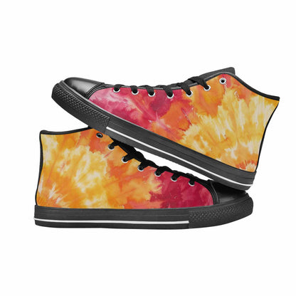 MEN'S Ombre Tie Dye Warm High Top Canvas Vivid Custom Sneakers