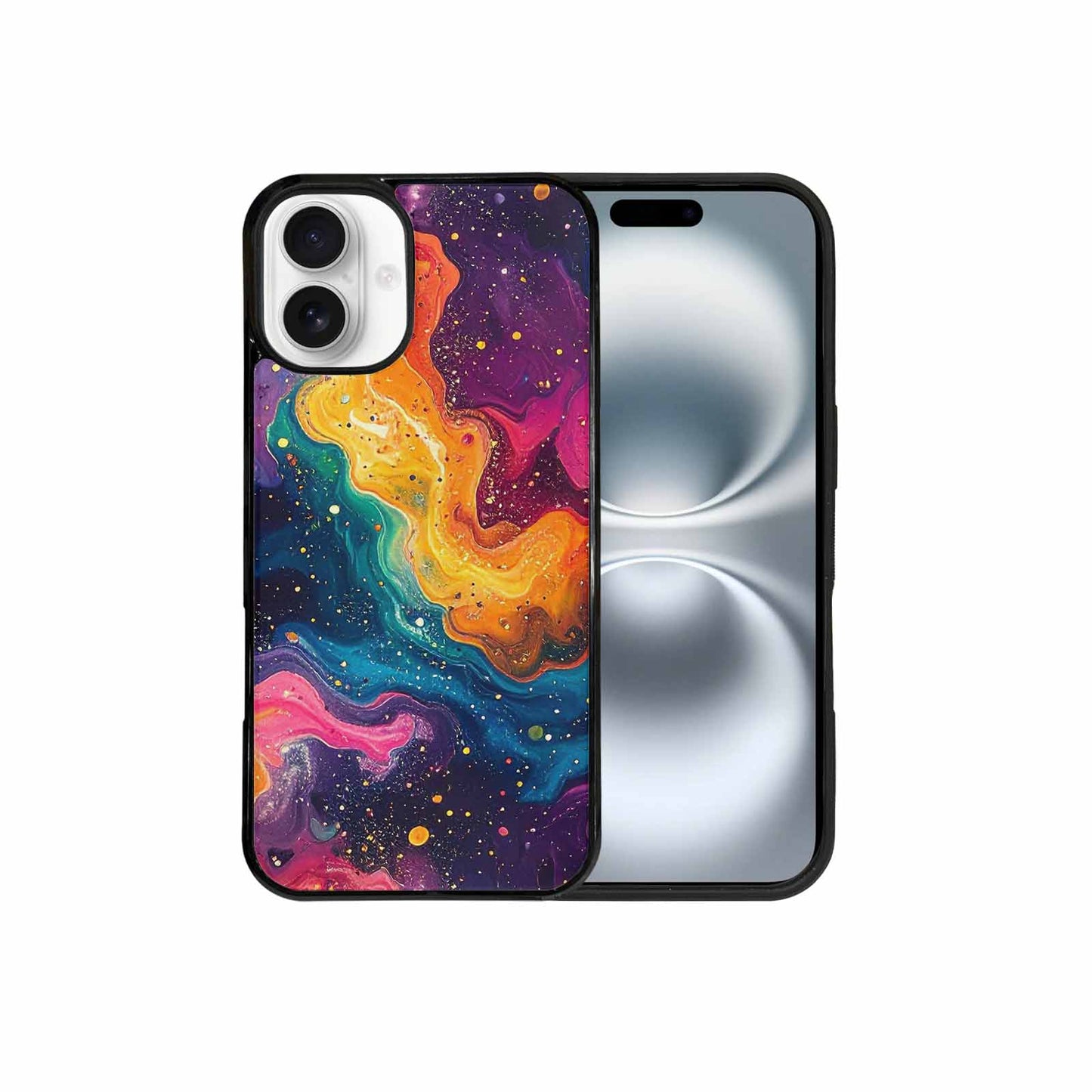 iPhone 16 Plus Case — Galaxy Art Colorful Cosmic Dust Small, Customized Protective Case