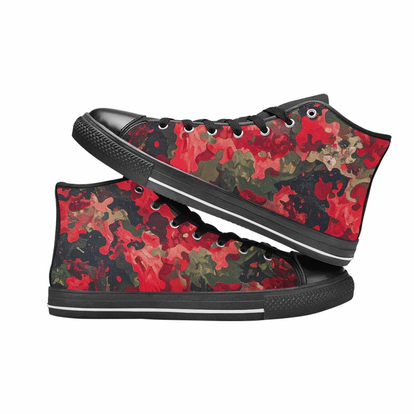 MEN'S Military Camouflage Blotch High Top Canvas Dark Academia Custom Shoes