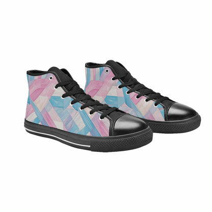 MEN'S Transgender Flag Color High Top Canvas Neon Fantasy Sneakers