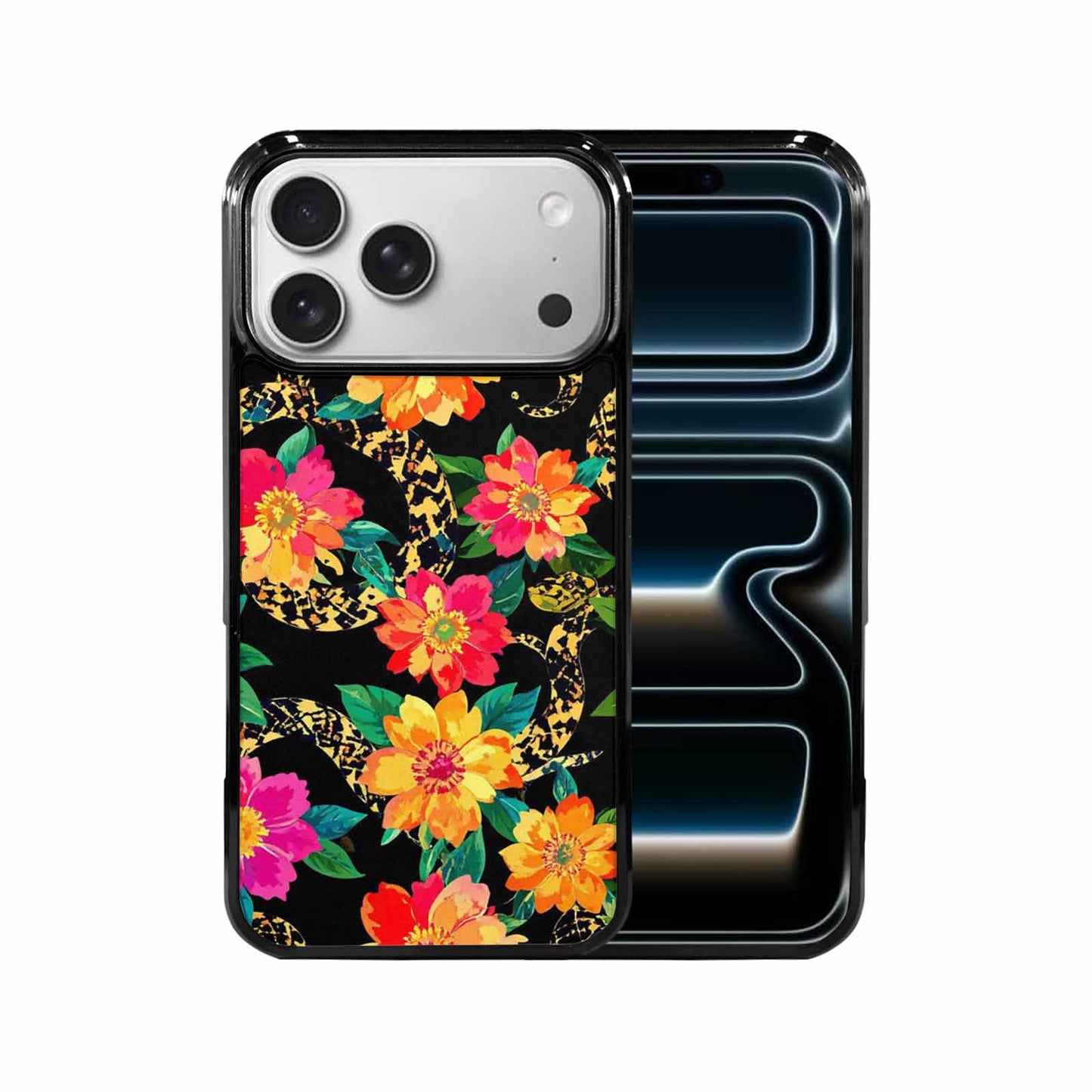 iPhone 17 Pro Max Case — Floral Snake Print Floral, Unique Phone Case Design