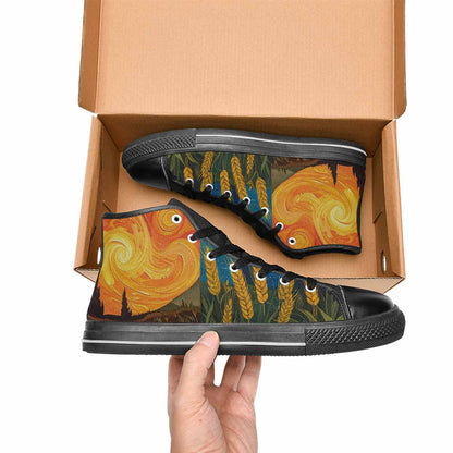MEN'S Van Gogh-Style Swirl High Top Canvas Dreamcore Shoes
