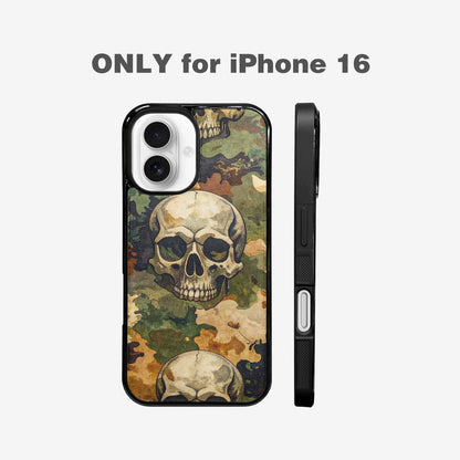 iPhone 16 Case — Military Camo Skull, Custom Phone Case