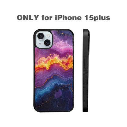 iPhone 15 Plus Case — Psychedelic Marble Tessellation, Unique Phone Case Design