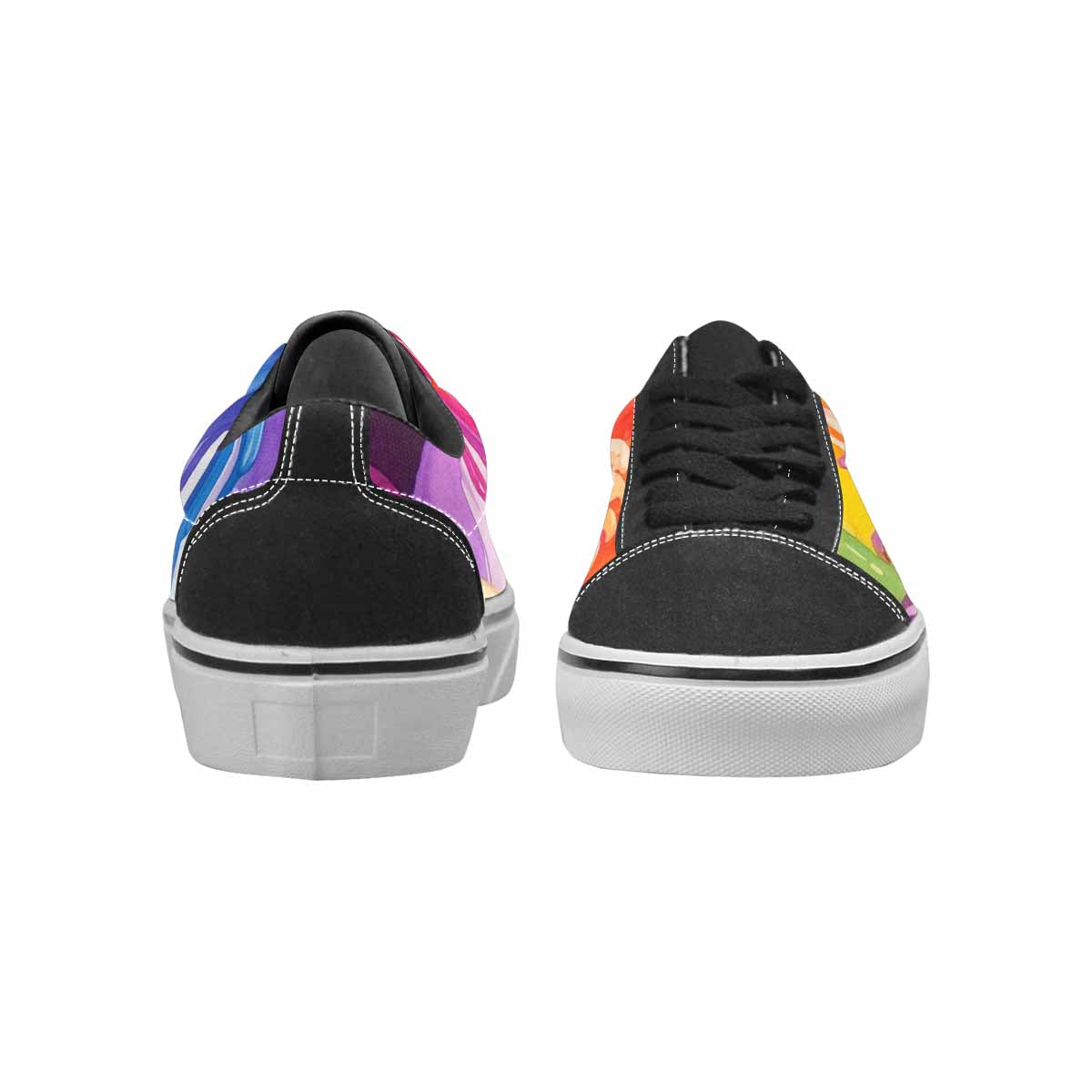 WOMEN'S Rainbow Sherbet Monster Canvas Lace-Up Vivid Custom Shoes