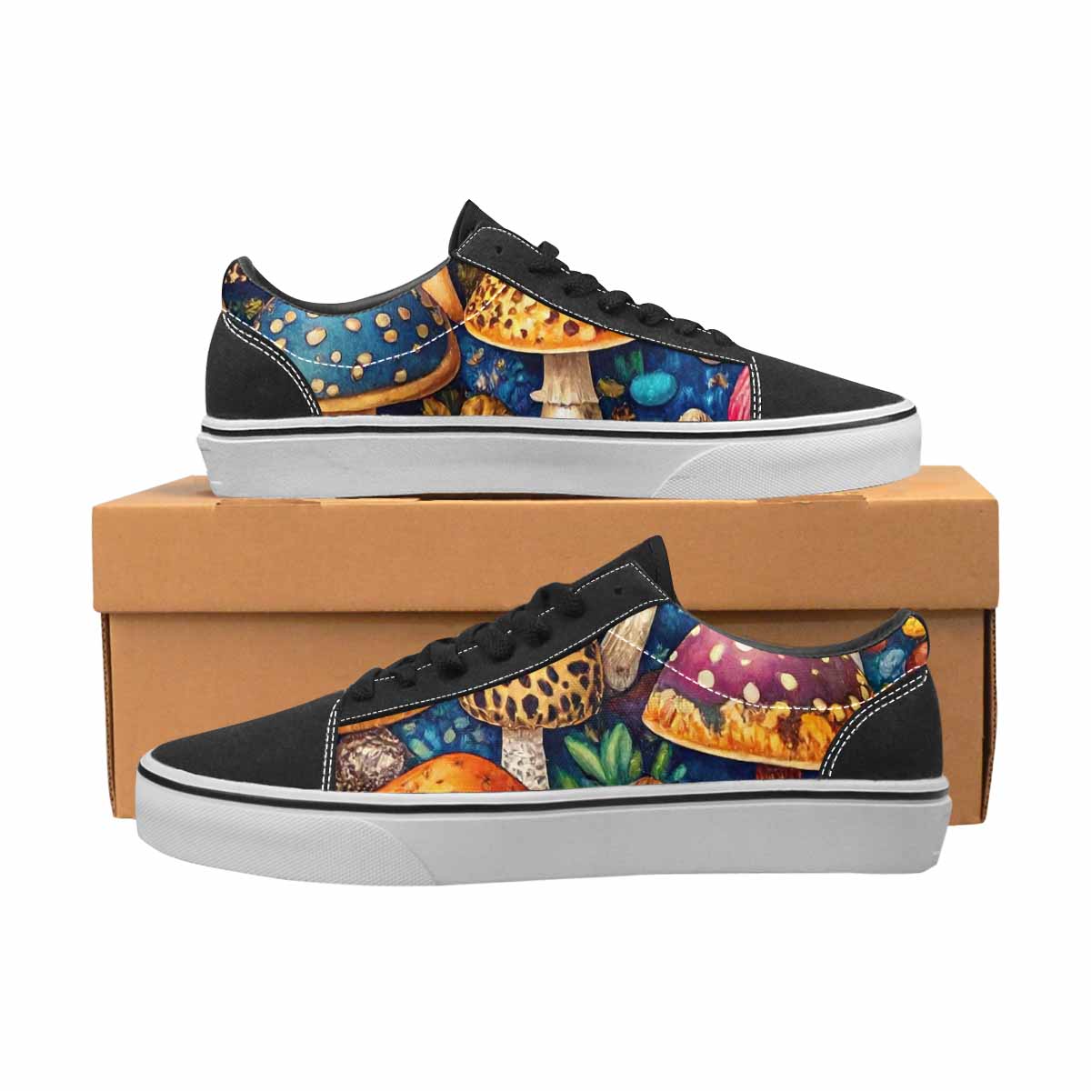 WOMEN'S Mushrooms Lace-Up Canvas Kaleidoscope Sneakers