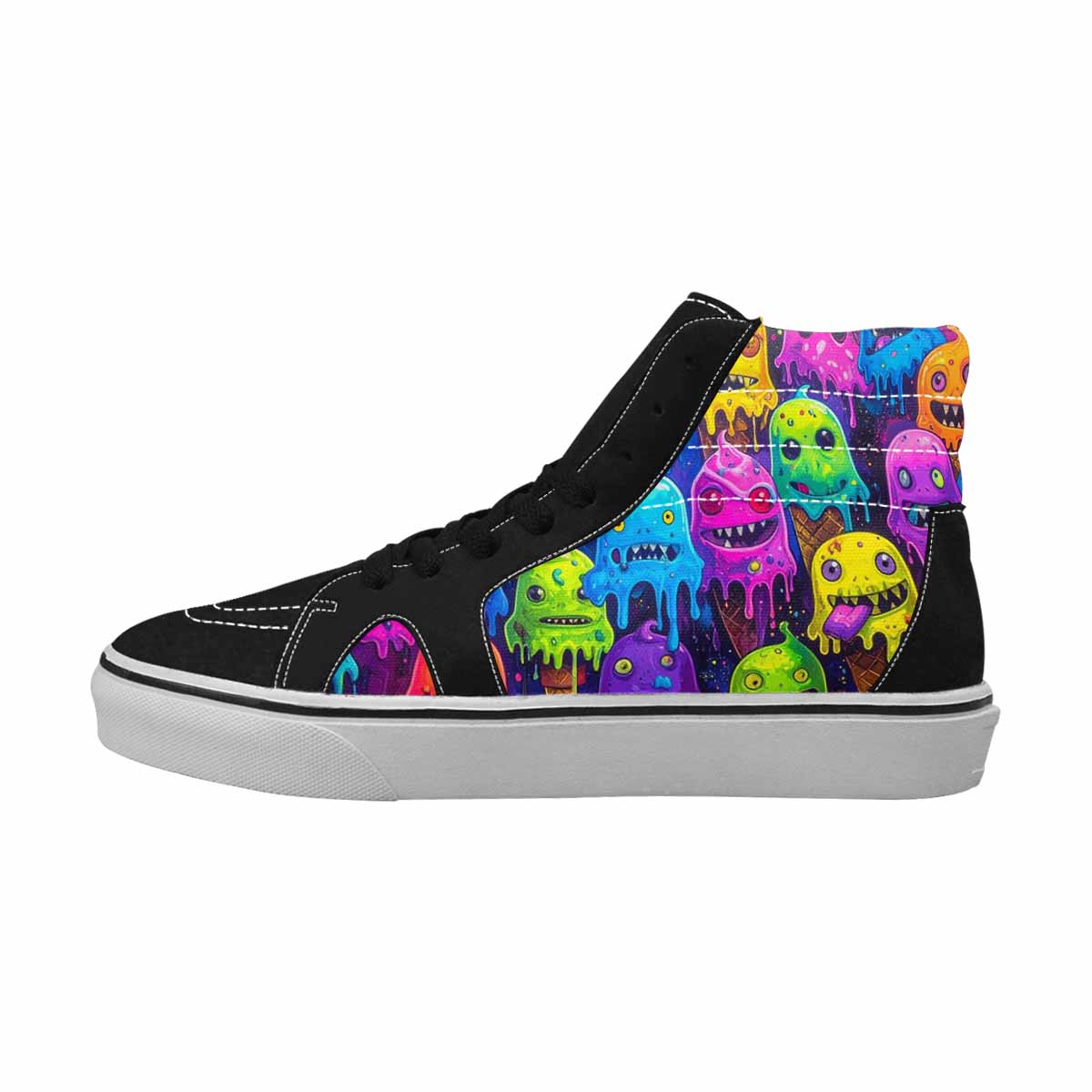 MEN'S Ice Cream Monsters  High Top Canvas Vivid Custom Sneakers
