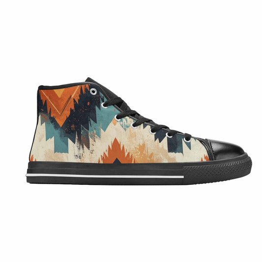 WOMEN'S Southwestern Geometric Diamond High Top Canvas Neon Fantasy Custom Sneakers