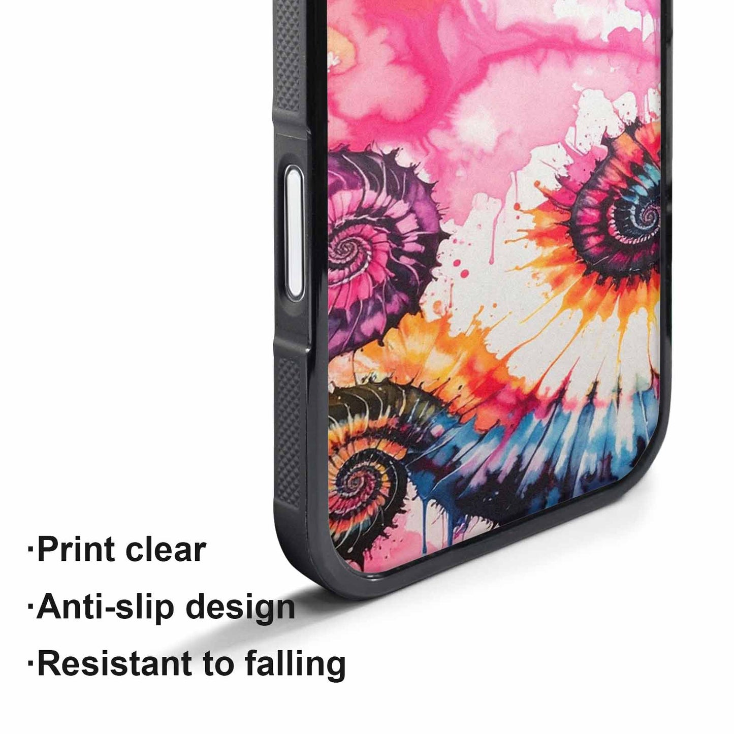 iPhone 17 Pro Max Case — Tie Dye Swirls Black Tie Dye, Unique Phone Case Design