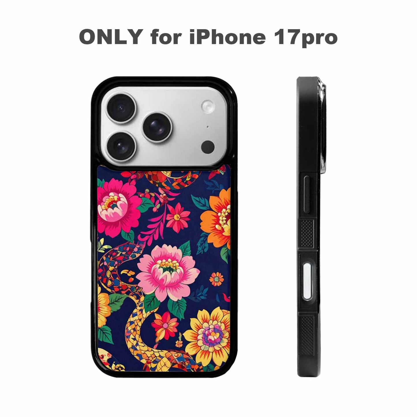 iPhone 17 Pro Case — Snakes Print Floral Seamless Pattern Floral, Custom Phone Case