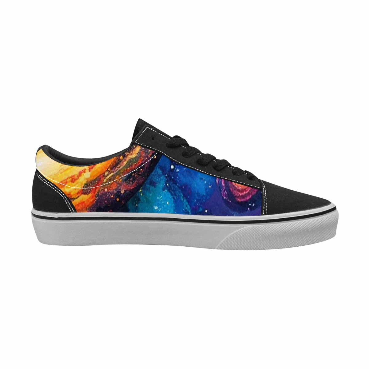 MEN'S Galaxy Snake Print Canvas Lace-Up Cottagecore Custom Sneakers