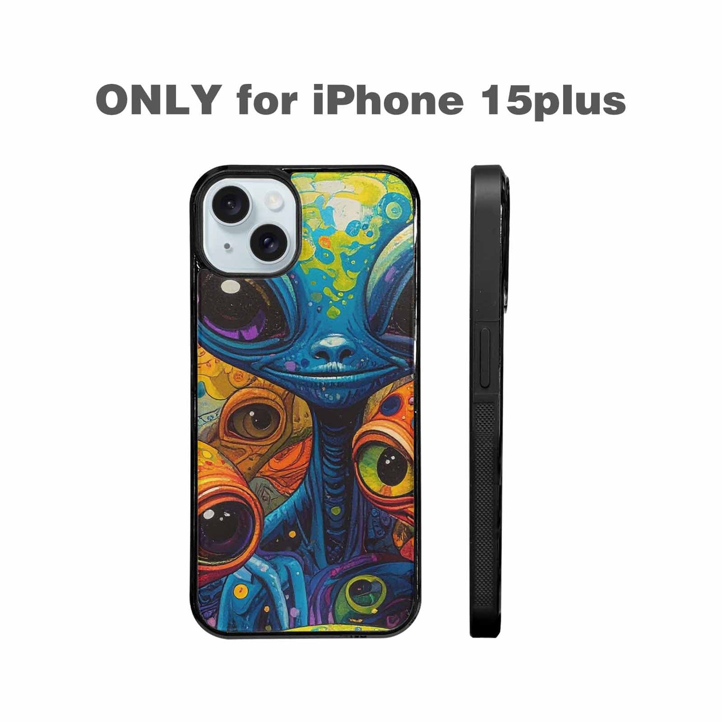 iPhone 15 Plus Case — Cartoon Alien Characters, Personalized Phone Case