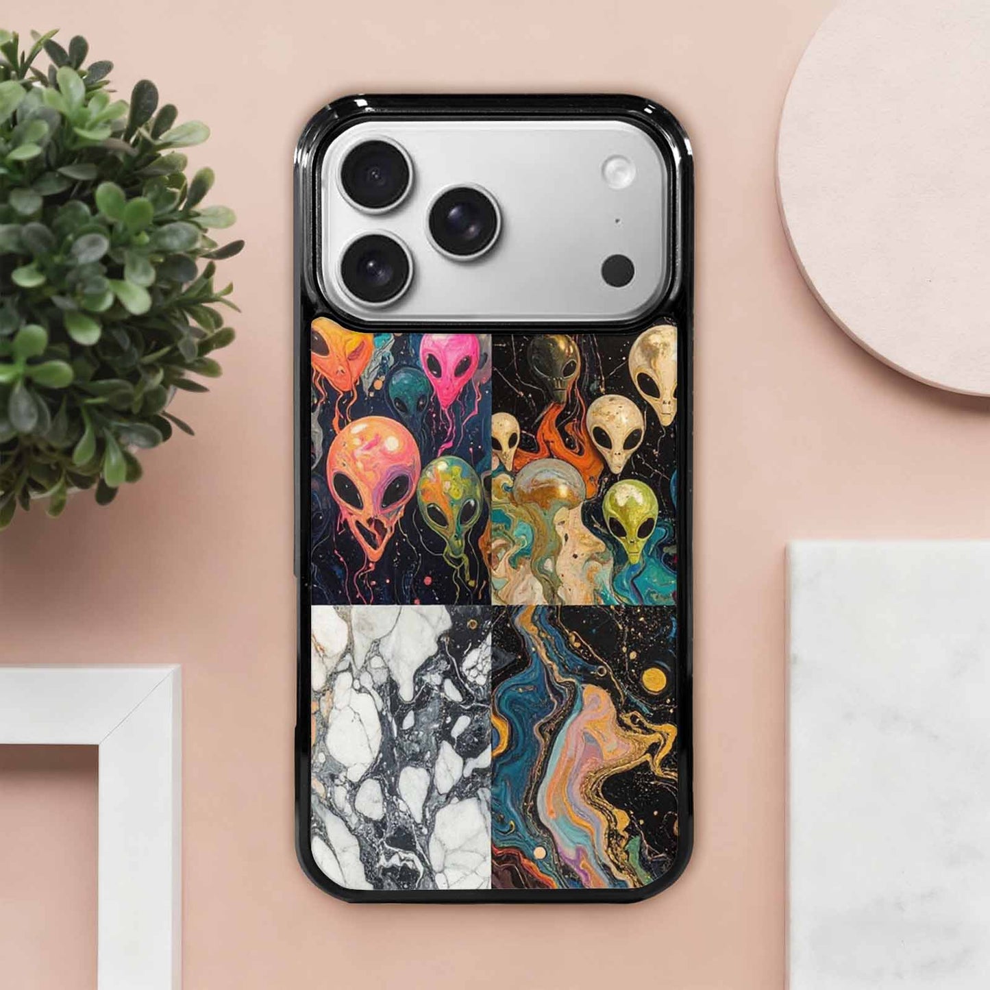iPhone 17 Pro Max Case — Aliens Marblealiens Pattern Alien Scifi, Custom Designed Case Cover