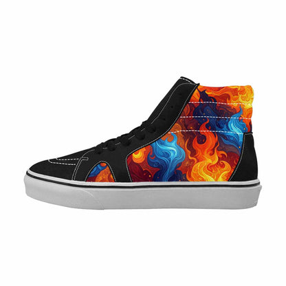 WOMEN'S Fire Flame High Top Canvas Wallpaper Art Custom Shoes