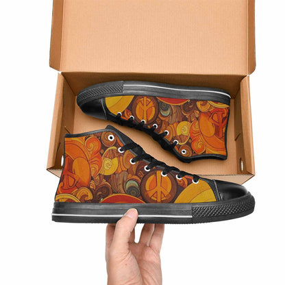 WOMEN'S Groovy 70S Peace High Top Canvas Y2K Custom Shoes