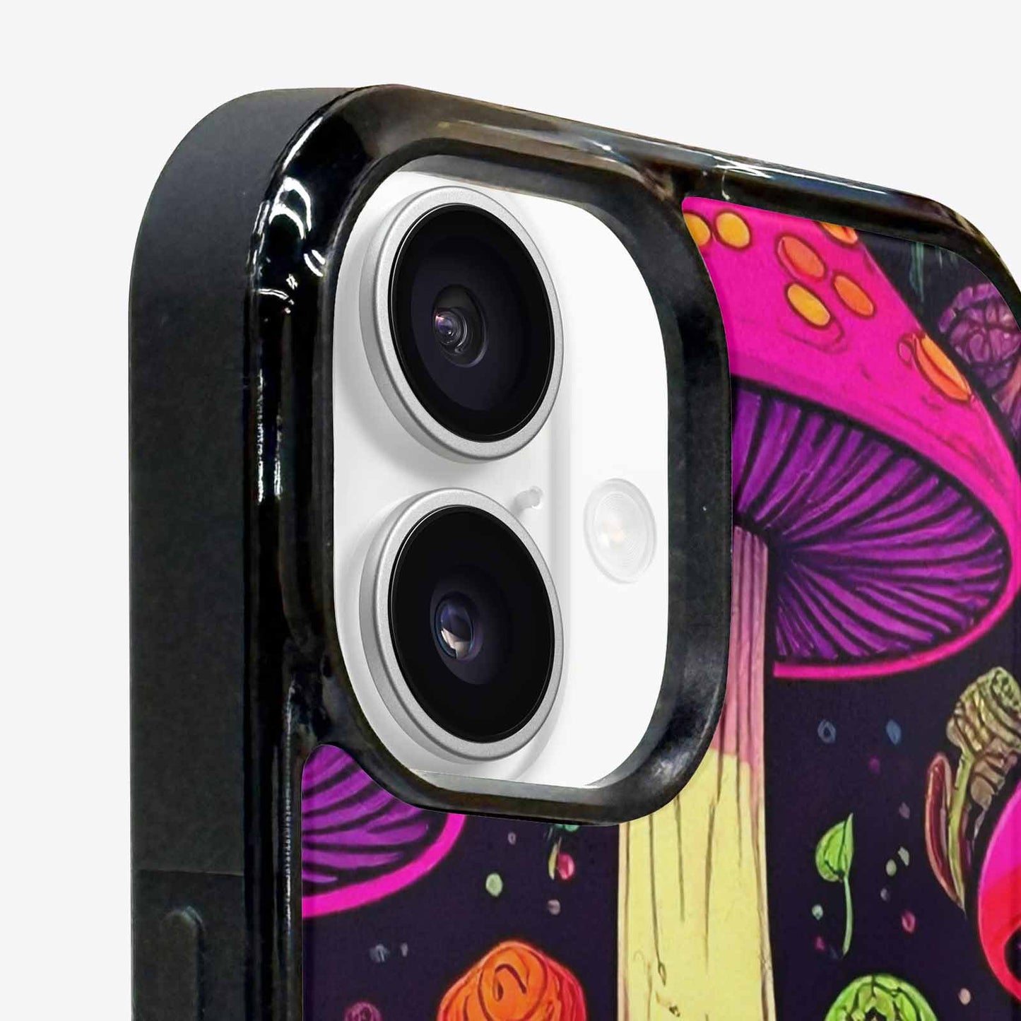 iPhone 16 Case — Psychedelic Mushroom Cartoon Pattern, Custom Designed Case Cover