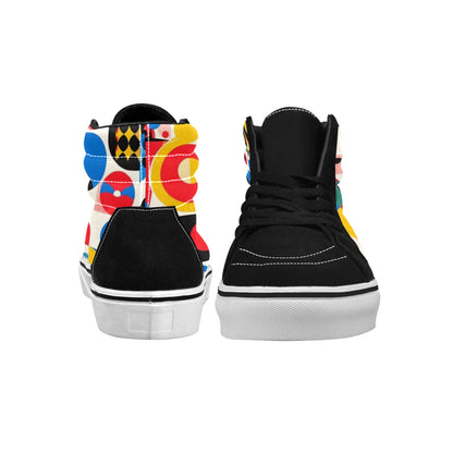 WOMEN'S 1960S Mod Cartoon Art High Top Skateboarding Surreal Custom Sneakers