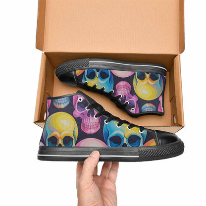 WOMEN'S Dripping Candy Skulls High Top Canvas Dark Academia Shoes