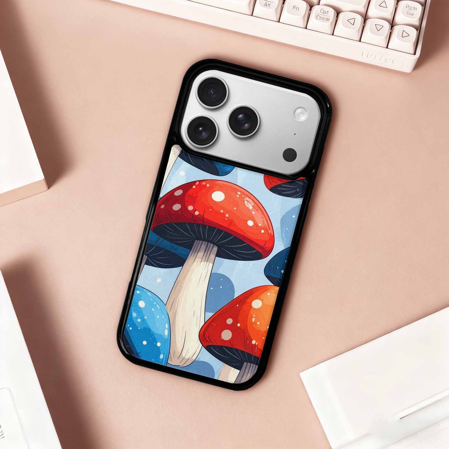 iPhone 17 Pro Case — Vivid Winter Mushroom Seamless Cartoon Cute, Custom Designed Case Cover