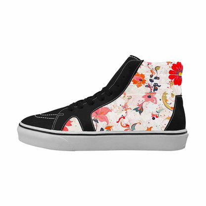WOMEN'S Marble Floral High Top Canvas Grunge Sneakers