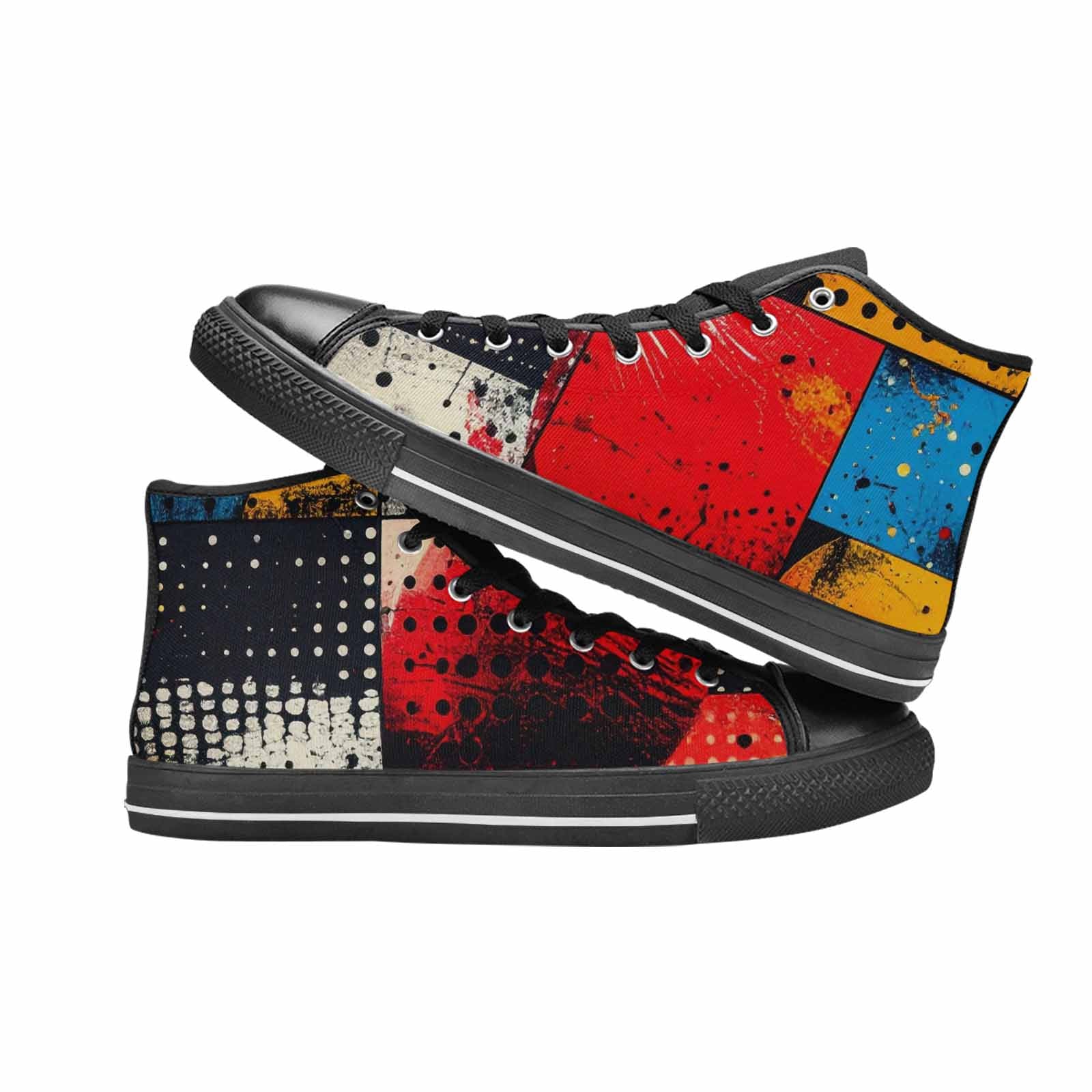 MEN'S Comic Book Halftone High Top Canvas Dreamcore Custom Sneakers