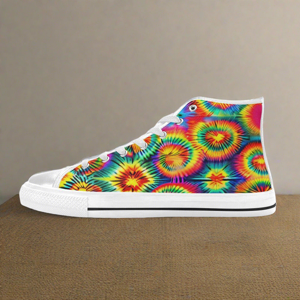 Jellyfish Crimson Black Radiant WOMEN Bold Art - Freaky Shoes | Custom Art Sneakers