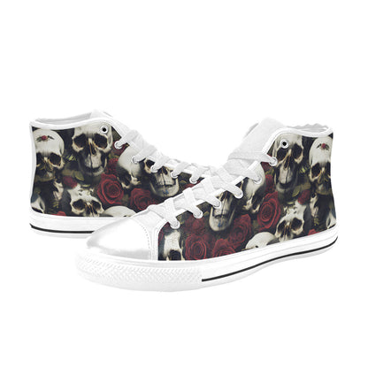 MEN'S Rose Skulls Dark Men’S High Top Canvas Dreamcore Custom Sneakers