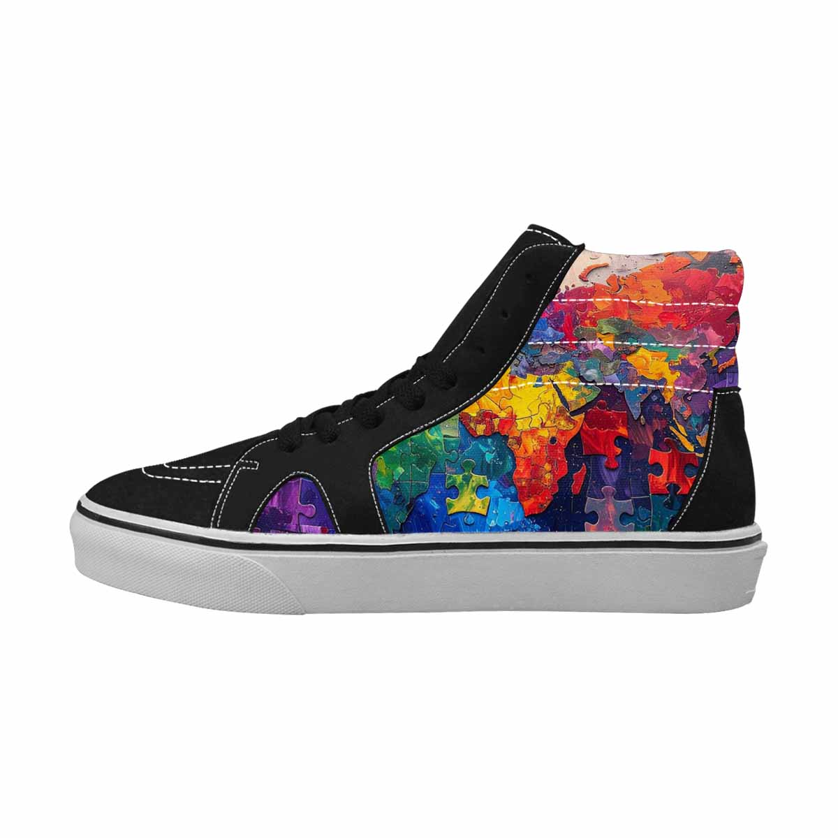 MEN'S Autism Puzzle Pieces High Top Canvas Surreal Custom Shoes