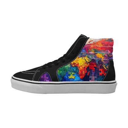 MEN'S Autism Puzzle Pieces High Top Canvas Surreal Custom Shoes