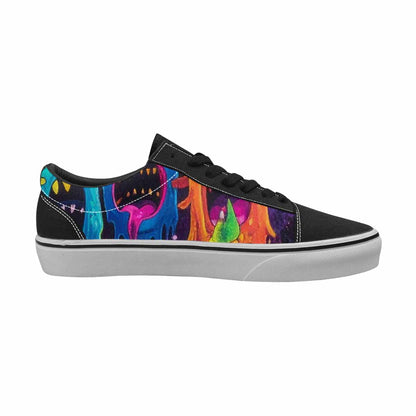 WOMEN'S Ice Cream Monsters  Lace-Up Canvas Wallpaper Art Custom Sneakers
