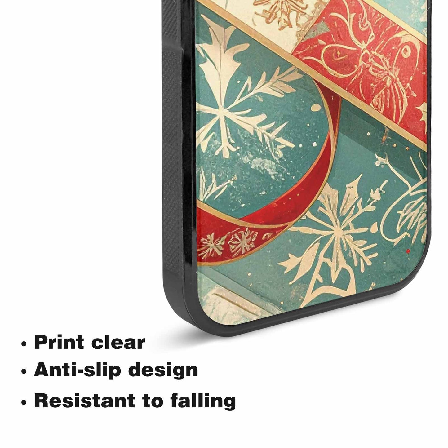 iPhone 15 Plus Case — Christmas Wrapping Paper Pattern Art Wallpaper, Customized Protective Case