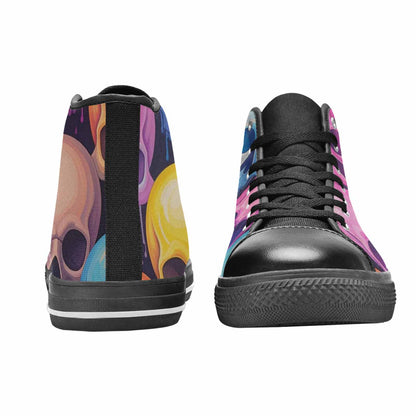 WOMEN'S Dripping Candy Skulls High Top Canvas Y2K Shoes