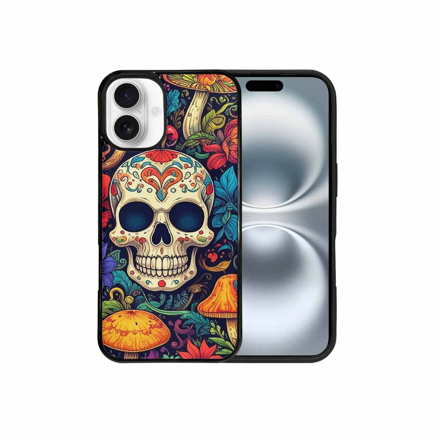 iPhone 16 Plus Case — Mushrooms And Skulls, Original Design Phone Case