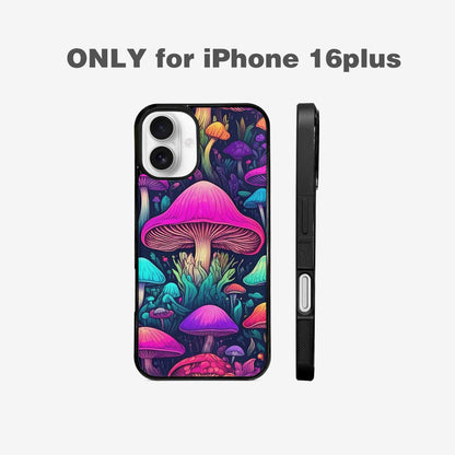 iPhone 16 Plus Case — Mushroom Psychedelic Art Seamless Pattern Vibrant, Personalized Phone Case