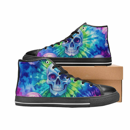 MEN'S Tie Dye Skulls Print High Top Canvas Dreamcore Shoes