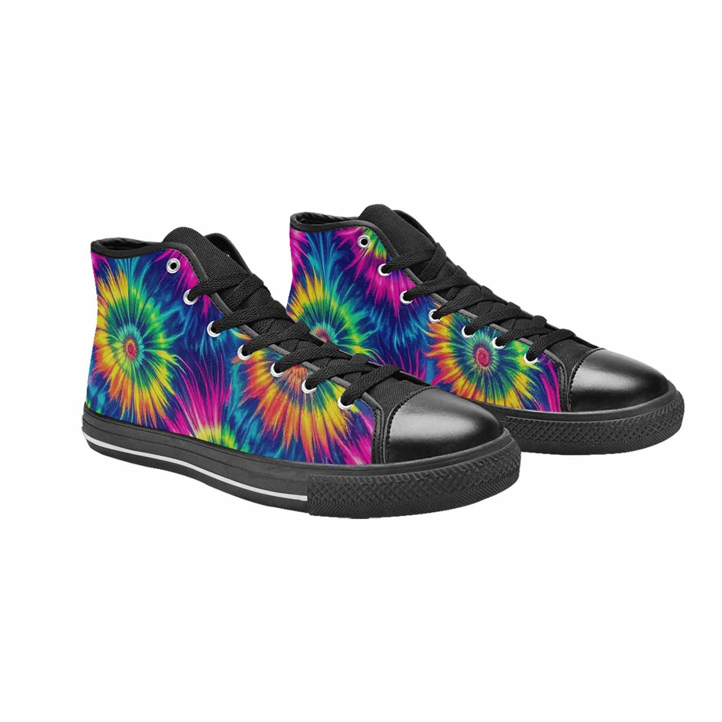 WOMEN'S Tie Dye - High Top Canvas Vibrant Chaos Shoes